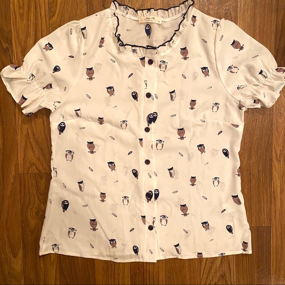 Modcloth Tops - NWOT Jessy B Owl Print Blouse from ModCloth